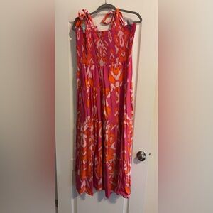 Vibrant Pink and Orange Women's Dress